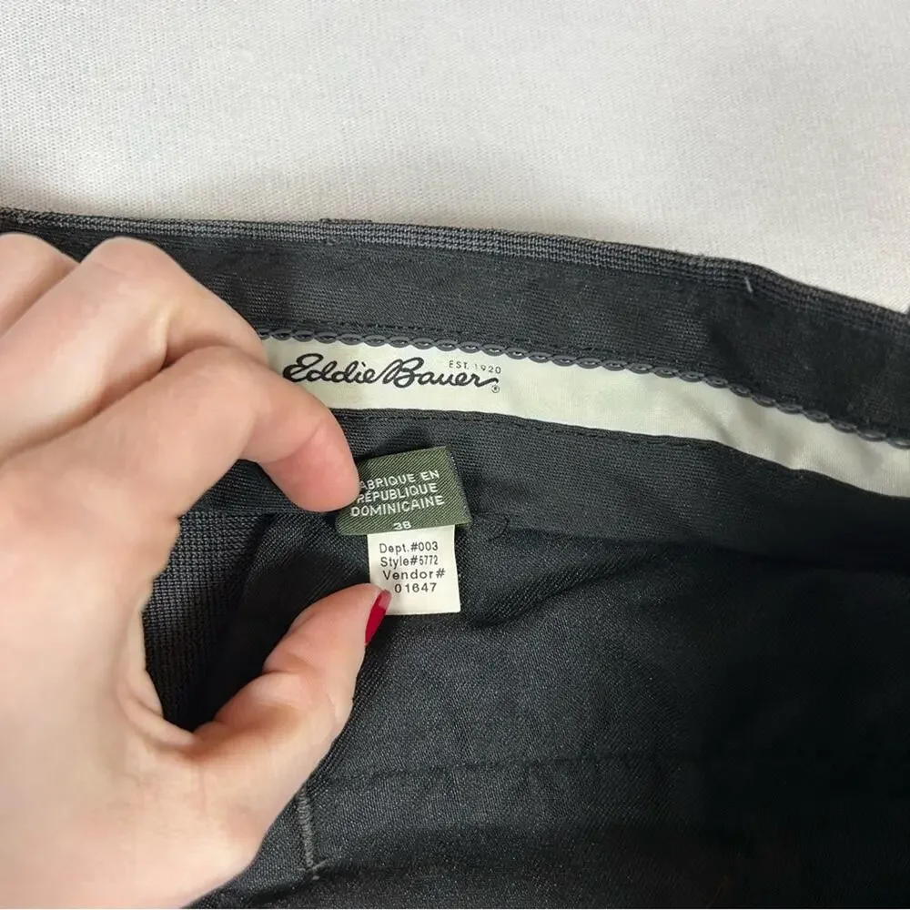 Eddie Bauer Vintage Pleated Wool Slacks Men’s 38 Elastic Waist Slash Pocket